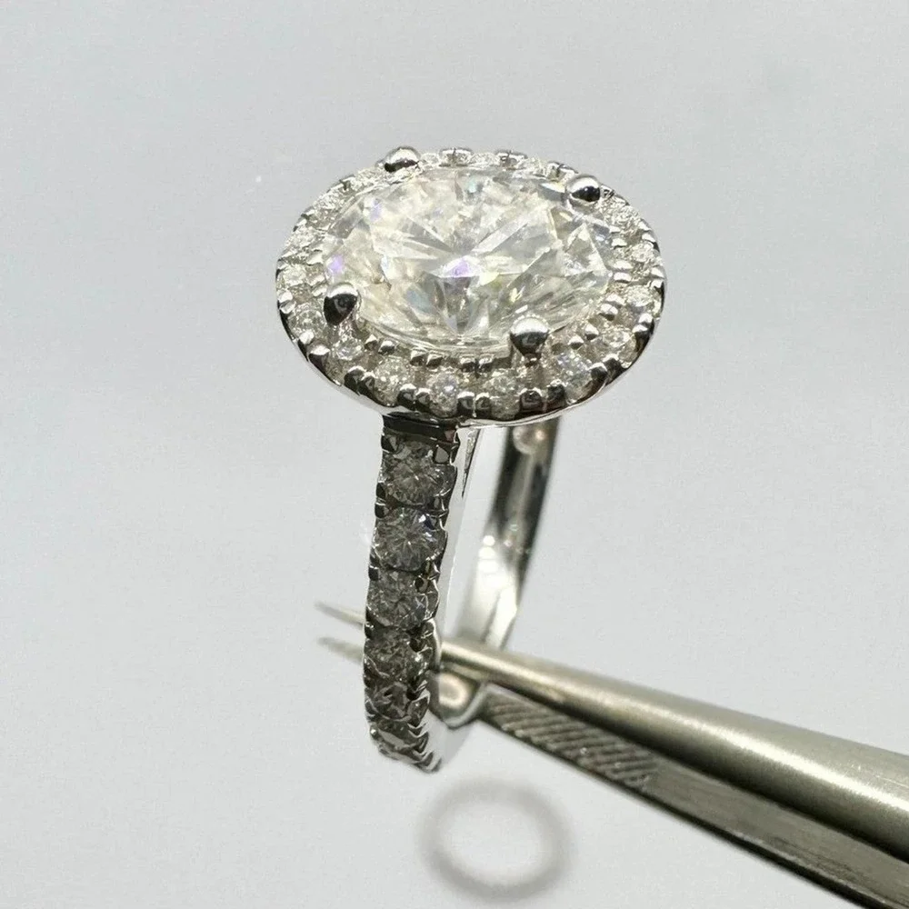 Moissanite Engagement Ring Oval Cut GRA Certified Wedding Anniversary 18K 925 - Picture 2 of 14